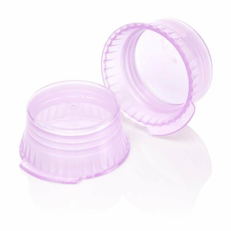 GLOBE SCIENTIFIC Cap, Snap, 16mm, PE, for 16mm Glass and Evacuated Tubes, Lavender, 1000PK 113144L
